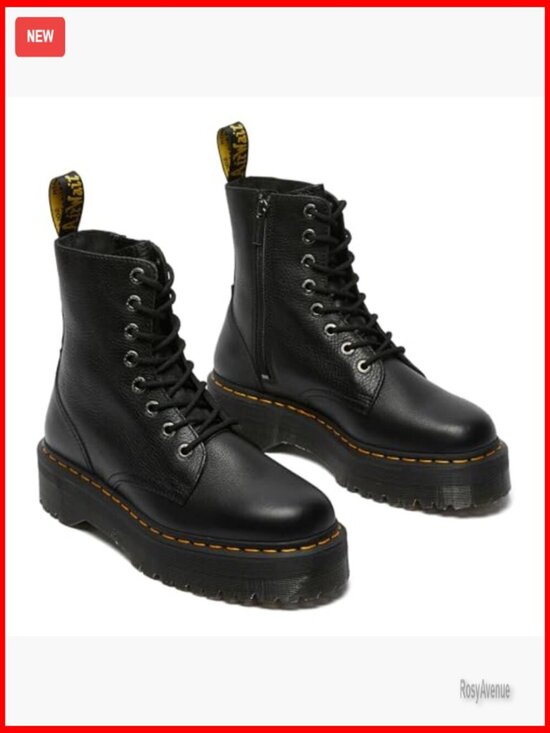 Unisex Combat Boots Platform Heel Lace-Up Leather Ankle Boots main image 6
